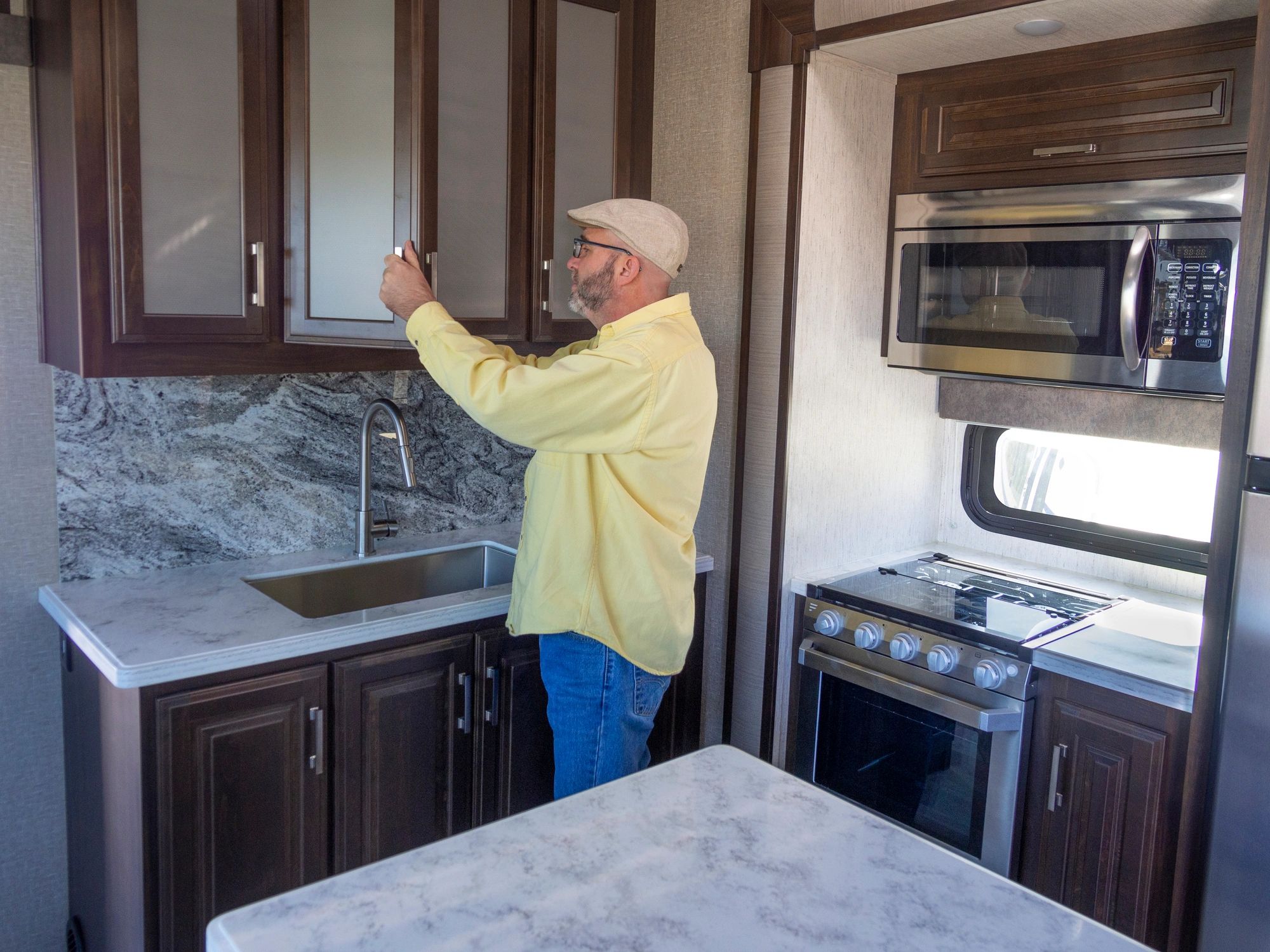 Maintenance check inside a furnished property