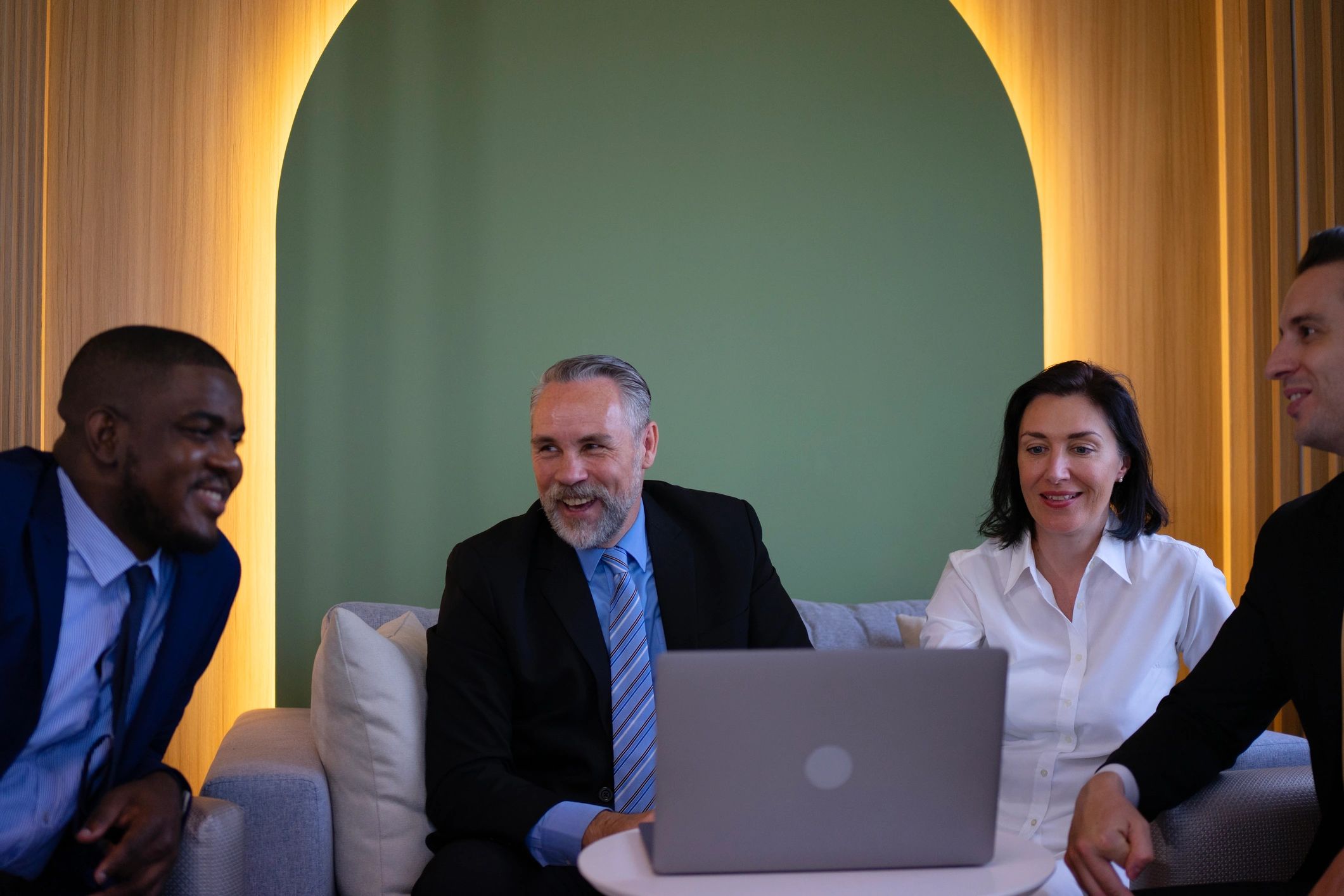Corporate team meeting in a professional office setting