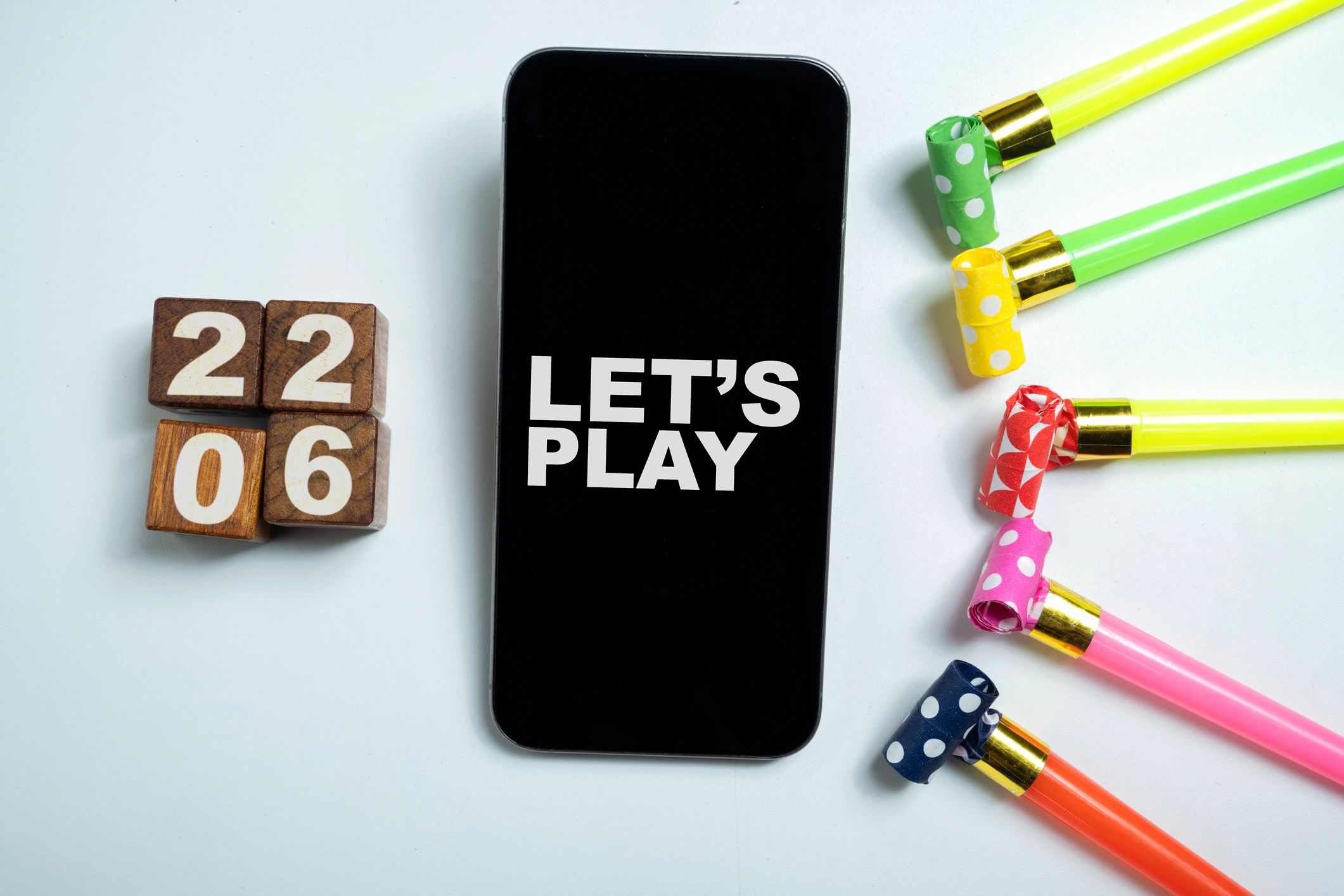 Digital celebration concept on a mobile screen